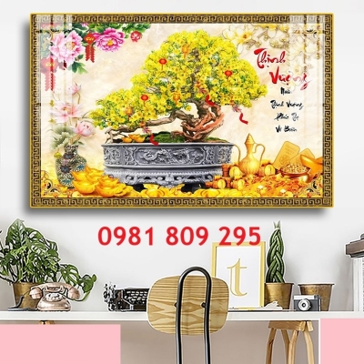 Tranh gạch men hoa mai cao cấp HN4777