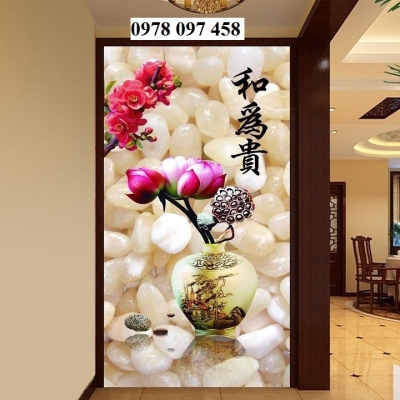 Gạch tranh bình hoa 3D