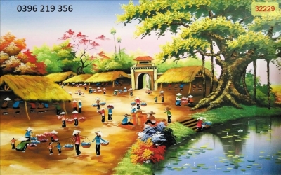 Tranh gạch men đồng quê 3D trang trí