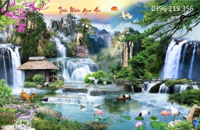 Tranh gạch ốp lát phong cảnh trang trí 3d