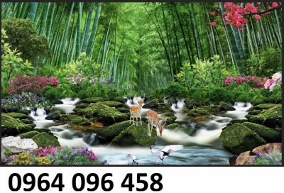 Tranh gạch 3d ốp tường rừn tre trúc - 3677CV
