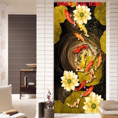 Gạch tranh cá chép vàng HP98222