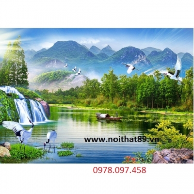 Gạch tranh 3D phòng khách đẹp