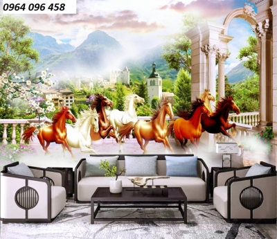 Tranh 3d - gạch tranh 3d con ngựa - LKCNN22