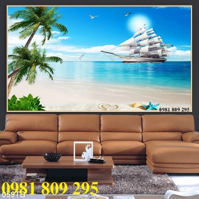 Tranh gạch 3d thuận buồm xuôi gió -AK045