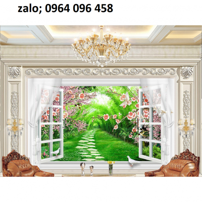 Tranh gạch 3d ốp tường tranh cửa sổ - MN43