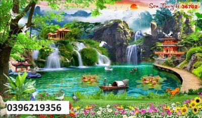 Tranh gạch đẹp 3d sơn thủy