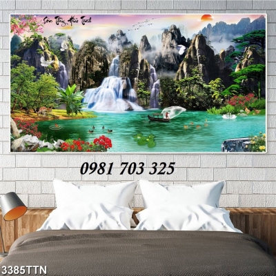 tranh phong cảnh thác nước