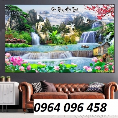 Mẫu tranh gạch 3d phòng khách - 63HCXX