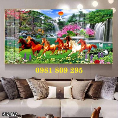 Tranh mã đáo thành công , gạch tranh phong thủy