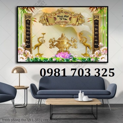 Gạch tranh dán tường ban thờ