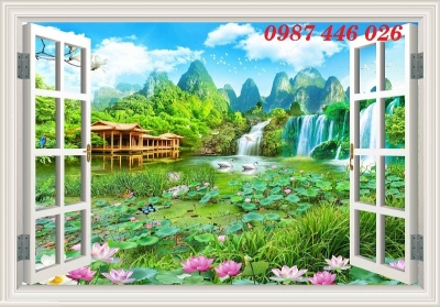 Gạch tranh cửa sổ 3d ốp tường HP9272