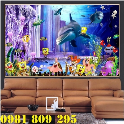 Gạch tranh 3d cá heo - tranh gạch ốp tường