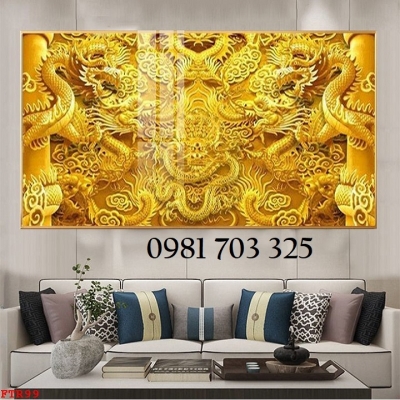 Tranh gạch 3d trang trí rồng phượng