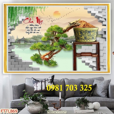 Tranh gạch 3d hoa mai trang trí
