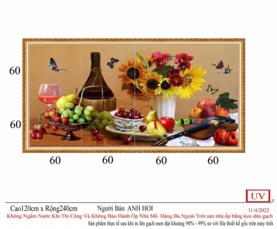 Trang trí phòng ăn - gạch tranh dán tường