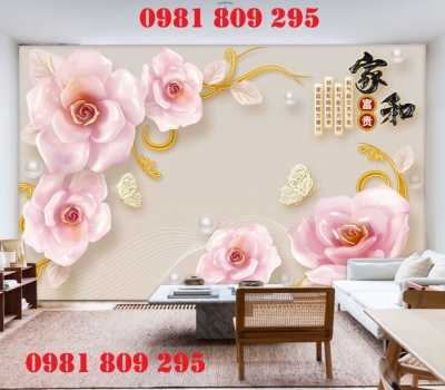 Tranh gạch men hoa ngọc 3d