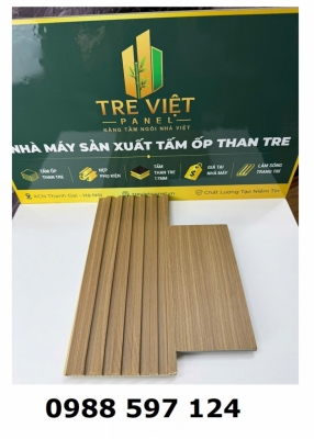 Ốp tường than tre lam sóng vân gỗ