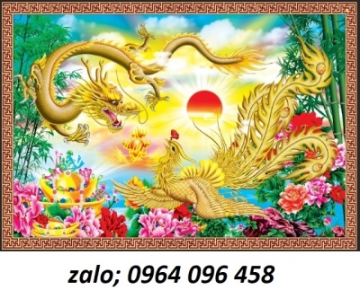 Tranh gạch 3d rồng phụng - 676C