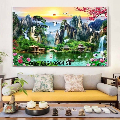 Tranh gạch 3d ốp tường phòng khách - SKL89