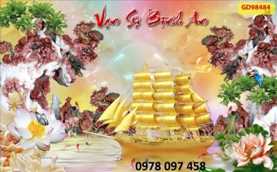 Tranh trang trí phòng khách - tranh gạch men