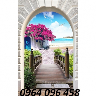 Tranh gạch 3d ốp tường khổ dọc - DXX44