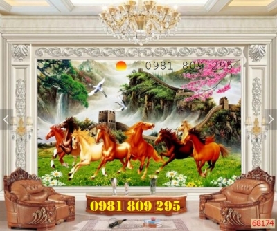 Mẫu tranh gạch ngựa phòng khách