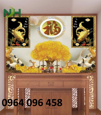 Tranh gạch 3d ốp tường phòng thờ - SXV73