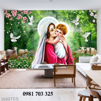 Tranh gạch đức me Maria