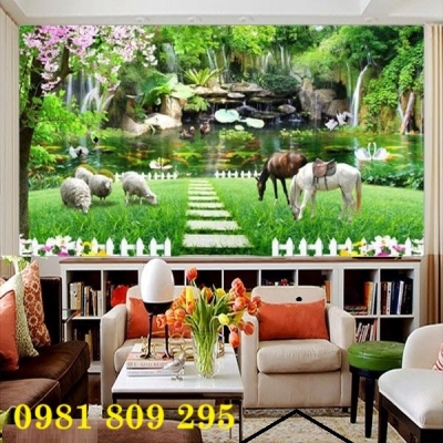 Tranh gạch phòng khách , gạch 3d ốp tường