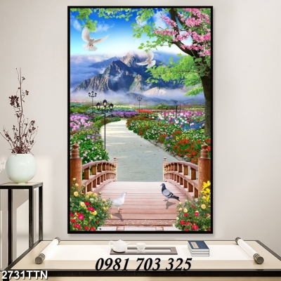 tranh khổ đứng, tranh gạch 3D