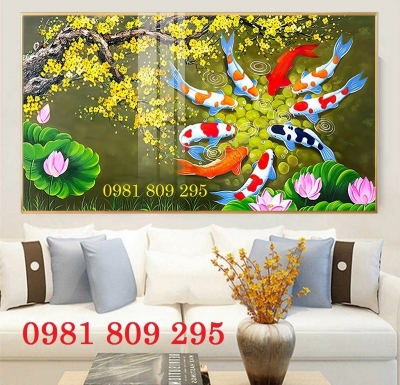 Tranh gạch 3d cá chép HD876