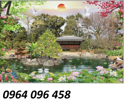 tranh gạch dán tường 3d phong cảnh - SK77