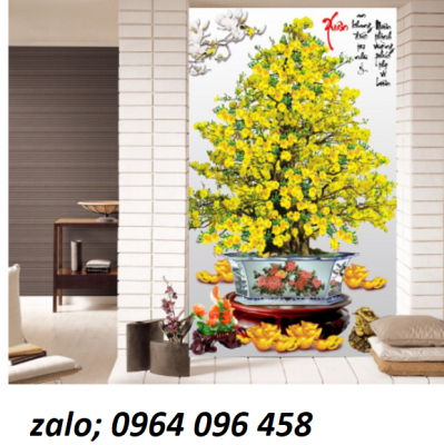 Tranh gạch 3d ốp tường cây hoa mai - 299CVV