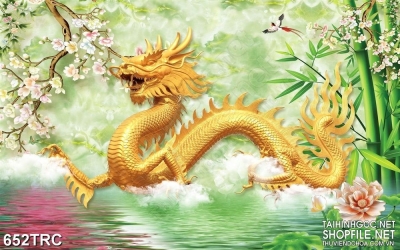 Tranh rồng 3d tranh gạch 3d rồng GVB4