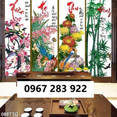 Gạch tranh đẹp trang trí tứ quý