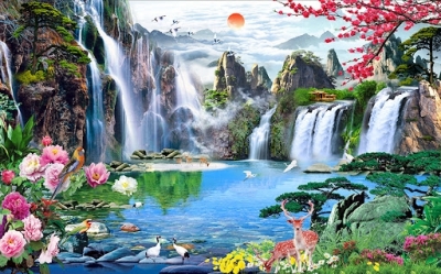 Tranh gạch 3d sơn thủy hữu tình - FDSZ33
