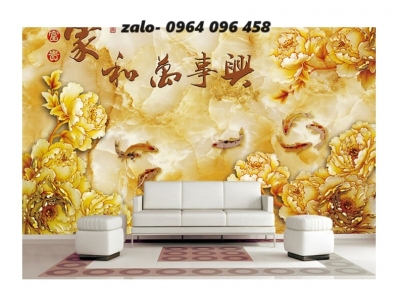 Tranh gạch 3d ốp tường hoa mẫu đơn - ALMN6