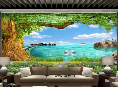 Tranh gạch 3D trang trí- tranh phong cảnh