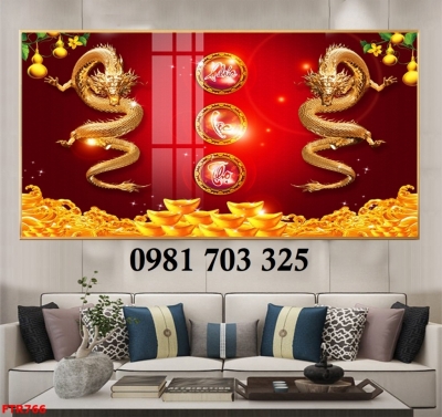 Tranh rồng phong thủy 3D, tranh gạch men ốp tường