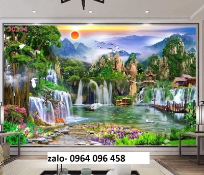 Tranh gạch 3d phong cảnh sơn thủy hữu tình - MN433