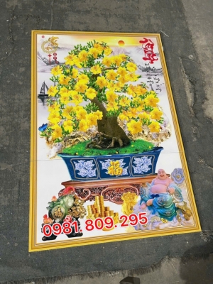 Trang trí 3d , gạch tranh hoa mai 3d