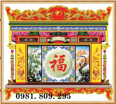 Tranh gạch men phòng thờ