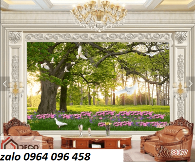 Tranh gạch 3d phông cảnh rừng cây - CV766