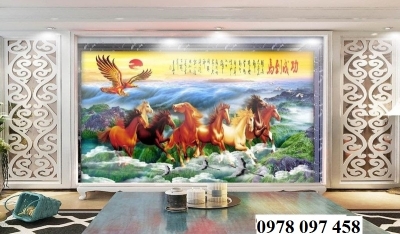 Tranh gạch - tranh mã đáo thành công