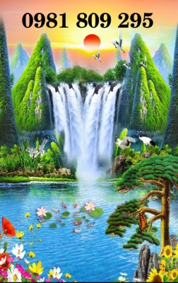 Tranh gạch thác nước - ốp tường 3d