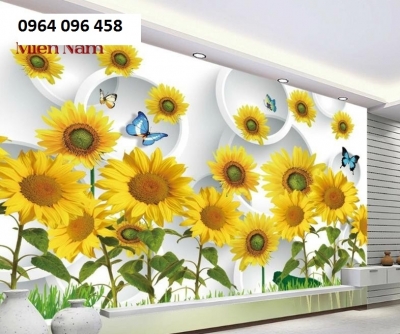 Tranh gạch 3d ốp tường phong cảnh hoa cỏ - 367CVV