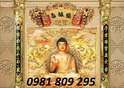 tranh gạch phòng thờ 3d gia tiên