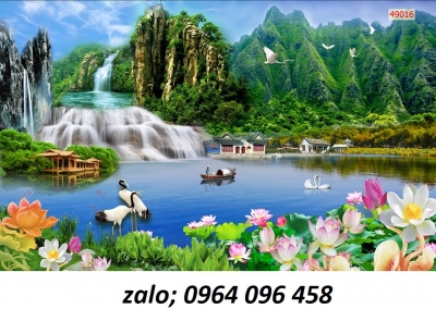 Tranh gạch men 3d phong cảnh đồng quê - VNB84