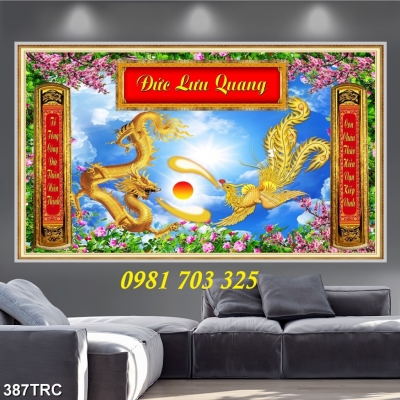 tranh rồng phượng, gạch tranh phong thủy